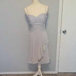 David's Bridal Ruched Midi Dress